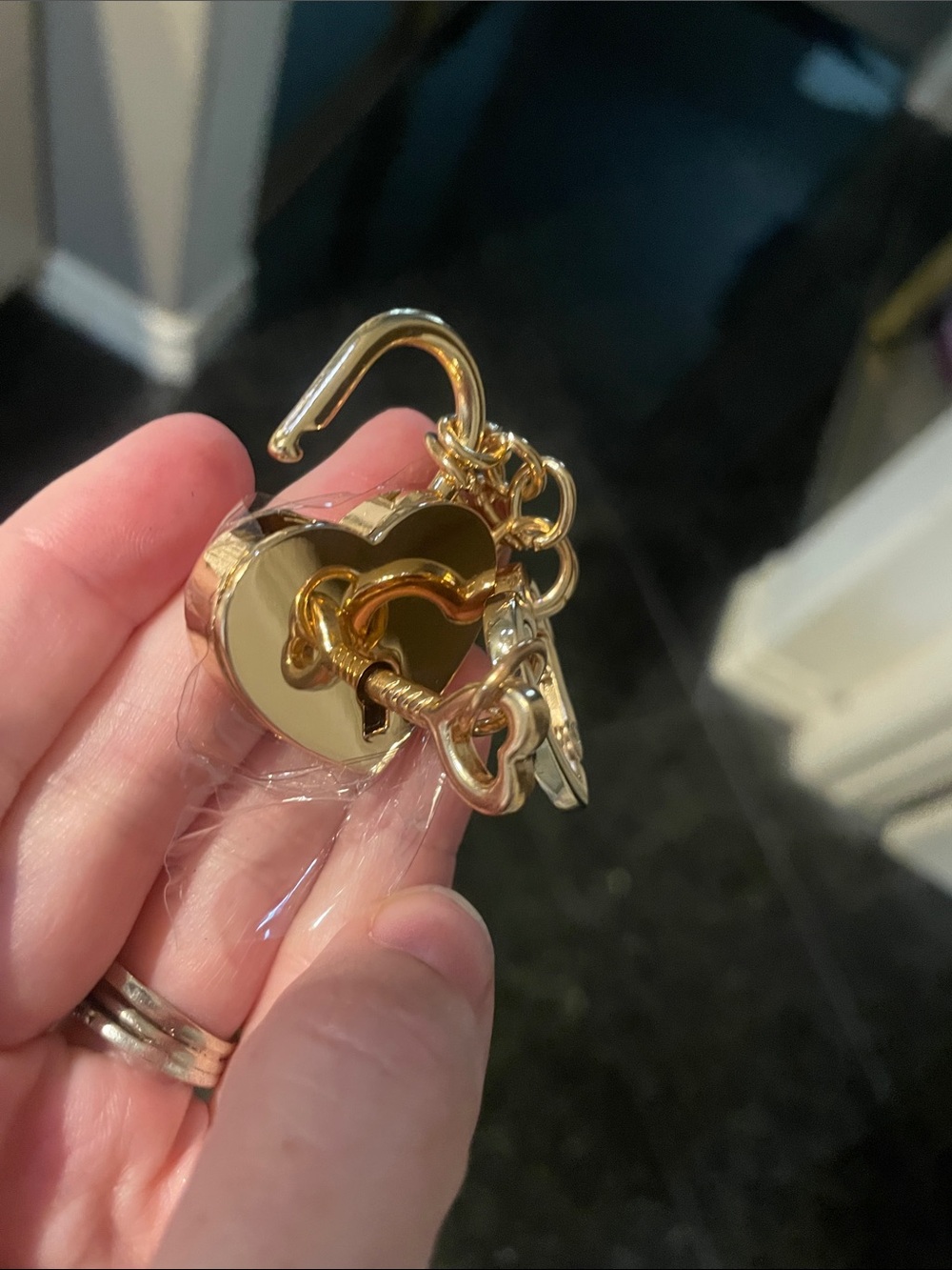 Gold Locket & Key Bag Charm - Picture 6 of 6